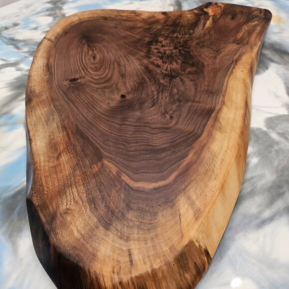 Handmade Live Edge Black Walnut and Copper Epoxy Charcuterie Board - Picture 2 of 4